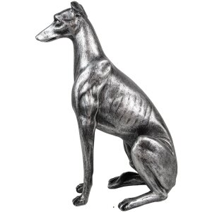 Clayre & Eef 6PR5068 Decoration Dog Silver coloured 20x10x30 cm