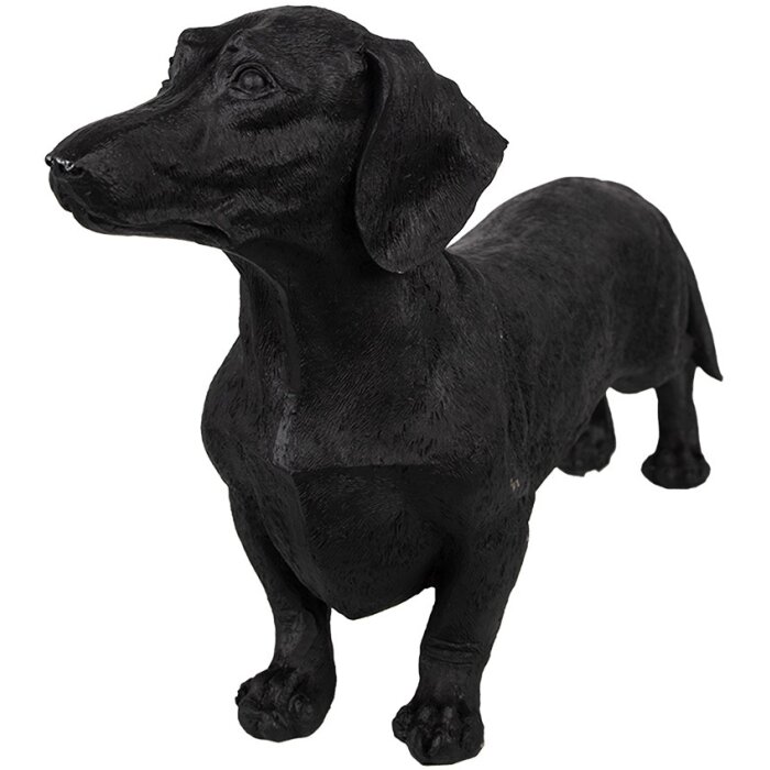 Clayre & Eef 6PR5070 Decoration Dog Black 37x11x23 cm Polyresin