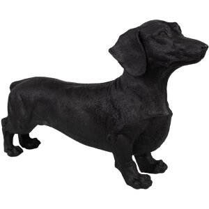 Clayre & Eef 6PR5070 Decoration Dog Black 37x11x23 cm Polyresin