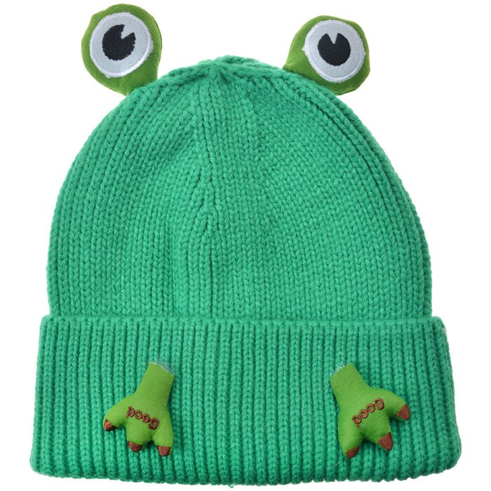 Juleeze JZKCA0005 childrens hat green frog eyes elasticated cosy