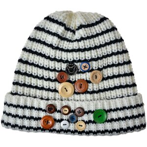 Juleeze JZKCA0006W Kids Hat White Black Coloured Buttons...