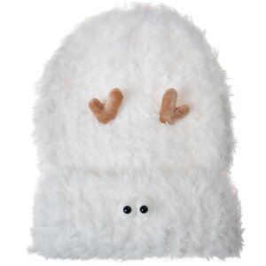 Juleeze JZKCA0012 Beanie child white fluffy horns design