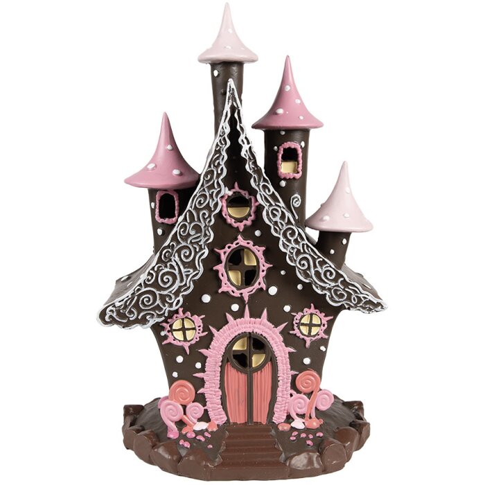 Clayre & Eef 6PR4240 Decoration house with LED 16x13x26 cm / 3xAA