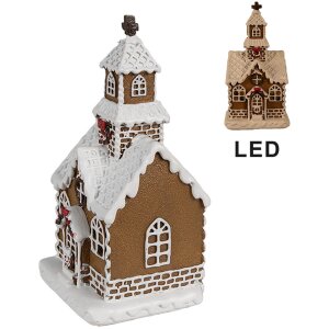 Clayre & Eef 6PR4304 Decoration House with LED 8x7x15 cm