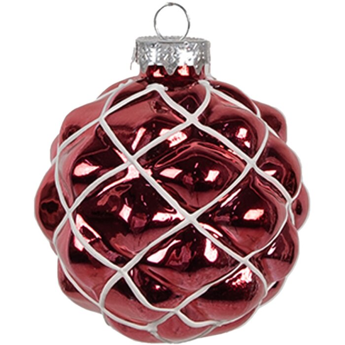 Clayre Eef Christmas bauble red glass Ø 8 cm Christmas tree bauble Christmas decoration