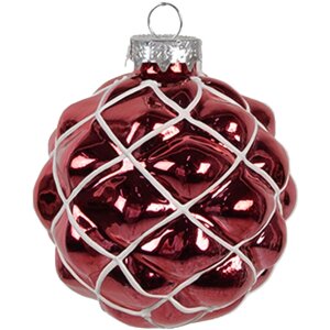 Clayre Eef Christmas bauble red glass Ø 8 cm...