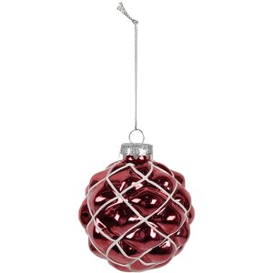 Clayre Eef Christmas bauble red glass Ø 8 cm...