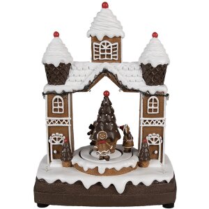 Clayre Eef 6PR4312 Gingerbread House LED Music Christmas...