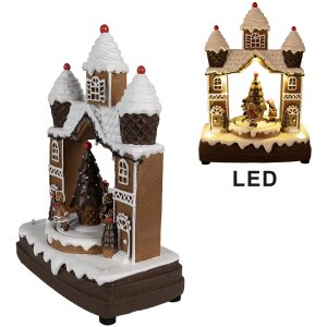 Clayre Eef 6PR4312 Gingerbread House LED Music Christmas...