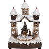 Clayre Eef 6PR4312 Gingerbread House LED Music Christmas Decoration 20x11x27 cm Brown