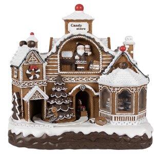 Clayre Eef Christmas Decoration Gingerbread House LED...