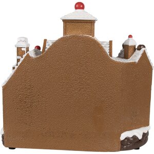 Clayre Eef Christmas Decoration Gingerbread House LED Music 33x17x30 cm Brown