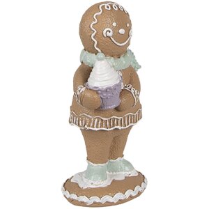 Clayre Eef Christmas figurine gingerbread man 11 cm brown country style