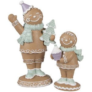 Clayre Eef Christmas figurine gingerbread man 11 cm brown country style