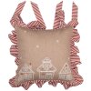 Clayre Eef GBB25 Cushion Cover 40x40 cm Brown Gingerbread House Cotton Country Style