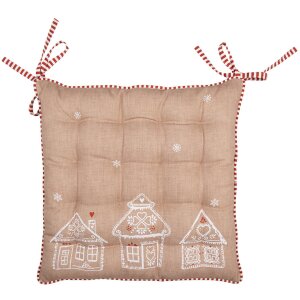 Clayre Eef chair cushion 40x40x4 cm brown gingerbread...