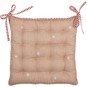 Clayre Eef chair cushion 40x40x4 cm brown gingerbread...