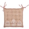 Clayre Eef chair cushion 40x40x4 cm brown gingerbread house cotton country style