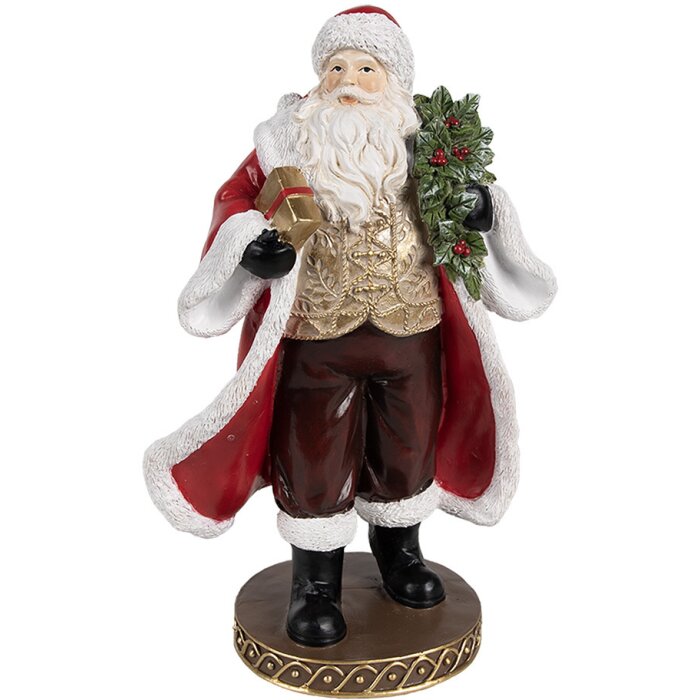 Clayre & Eef 6PR4278 Father Christmas Figurine Red 13x10x23 cm Polyresin Classic