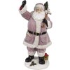 Clayre & Eef Father Christmas Figurine Pink 43 cm Polyresin Christmas Decoration