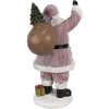 Clayre & Eef Father Christmas Figurine Pink 43 cm Polyresin Christmas Decoration