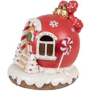 Clayre Eef 6PR4340 Gingerbread House LED Red Polyresin...