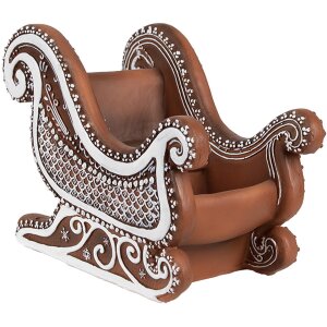 Clayre Eef Christmas decoration figure sleigh gingerbread look 20x12x15 cm brown