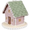 Clayre Eef Gingerbread House 12 cm Pink Polyresin Christmas Decoration