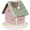 Clayre Eef Gingerbread House 12 cm Pink Polyresin Christmas Decoration