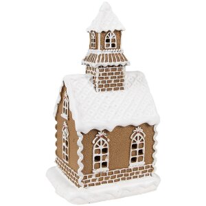 Clayre & Eef Gingerbread House with LED 13x11x25 cm Polyresin Christmas Decoration