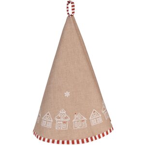 Clayre Eef Tea Towel Brown Round Gingerbread House Cotton...