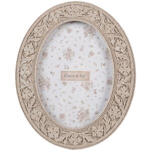 Clayre & Eef 2F1166 Picture Frame Beige Oval 19x23 cm...