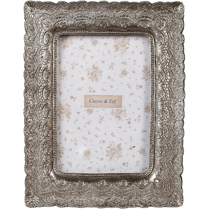 Clayre & Eef 2F1179 Photo frame 16x2x21 cm Silver Bohemian 10x15 cm