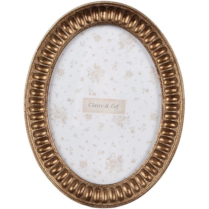 Clayre & Eef 2F1191 Photo frame oval gold 17x2x21 cm 13x18 cm