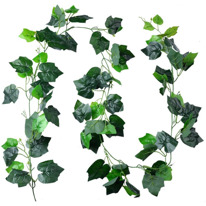 Clayre & Eef Artificial Plant Leaf Garland Green 220 cm Plastic Lifelike