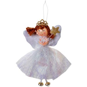 Clayre & Eef 65677W Decoration hanger angel 8x4x15 cm