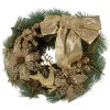 Clayre & Eef Christmas Wreath Gold Green Ø 30x7 cm Plastic Decoration