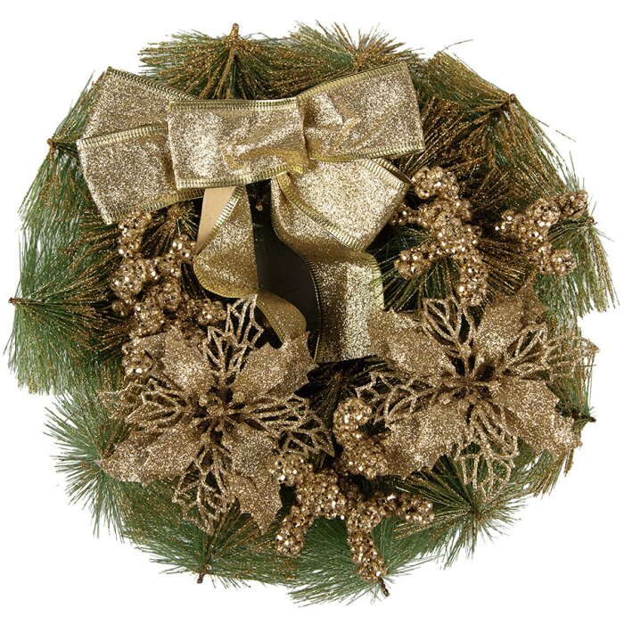 Clayre & Eef 65771 Christmas wreath decoration gold Ø 30x7 cm