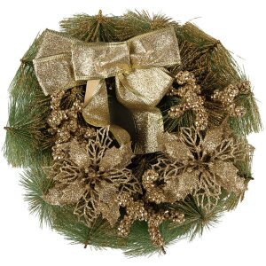 Clayre & Eef 65771 Christmas wreath decoration gold...