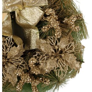 Clayre & Eef 65771 Christmas wreath decoration gold Ø 30x7 cm