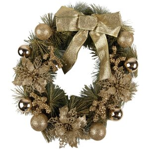 Clayre & Eef 65772 Christmas Wreath Gold Green...