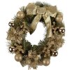 Clayre & Eef 65772 Christmas Wreath Gold Green Plastic Ø 40x10 cm