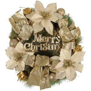 Clayre & Eef 65773 Christmas Wreath Gold coloured...