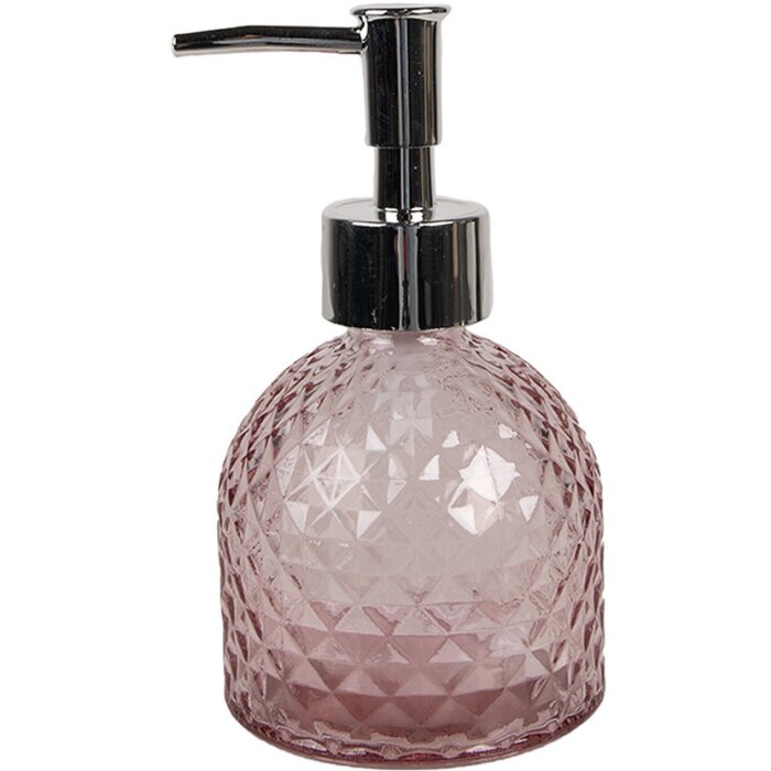 Clayre & Eef 6GL4899P Soap Dispenser Pink Glass Ø 9x15 cm 225 ml