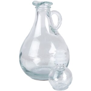 Clayre & Eef 6GL4905 Carafe Glass Transparent Ø 10x17 cm 325 ml Retro Vintage