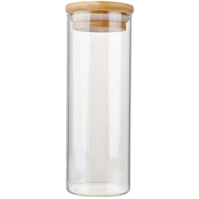 Clayre & Eef storage jar transparent Ø 5x16 cm with lid country style