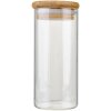 Clayre & Eef 6GL4910M Storage jar with lid Transparent glass Bamboo Ø 5x13 cm