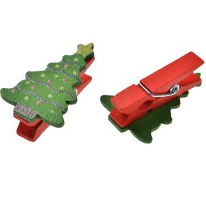 Clayre & Eef 65639 Clamp with Christmas tree set 8...