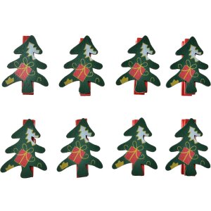 Clayre & Eef 65640 Clamp with Christmas tree set 8...