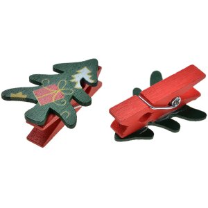 Clayre & Eef 65640 Clamp with Christmas tree set 8...